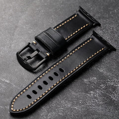 LoofFitU™ Black Stitched Leather Strap