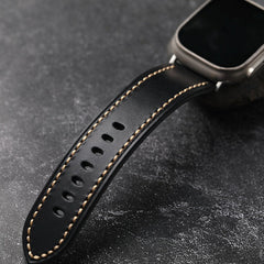 LoofFitU™ Black Stitched Leather Strap