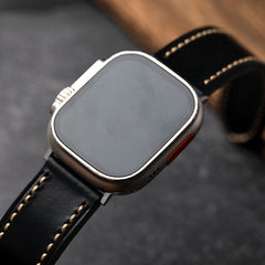 LoofFitU™ Black Stitched Leather Strap