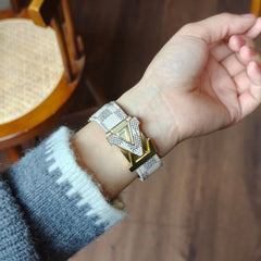 V-Clasp Leather Band