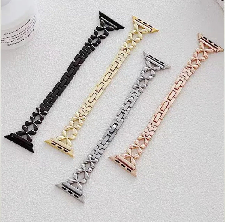 LoofFitU™ Clover light luxury women's high-end Apple watch strap