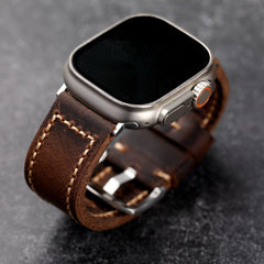 LoofFitU™ Walnut Brown Leather Band For Apple Watch