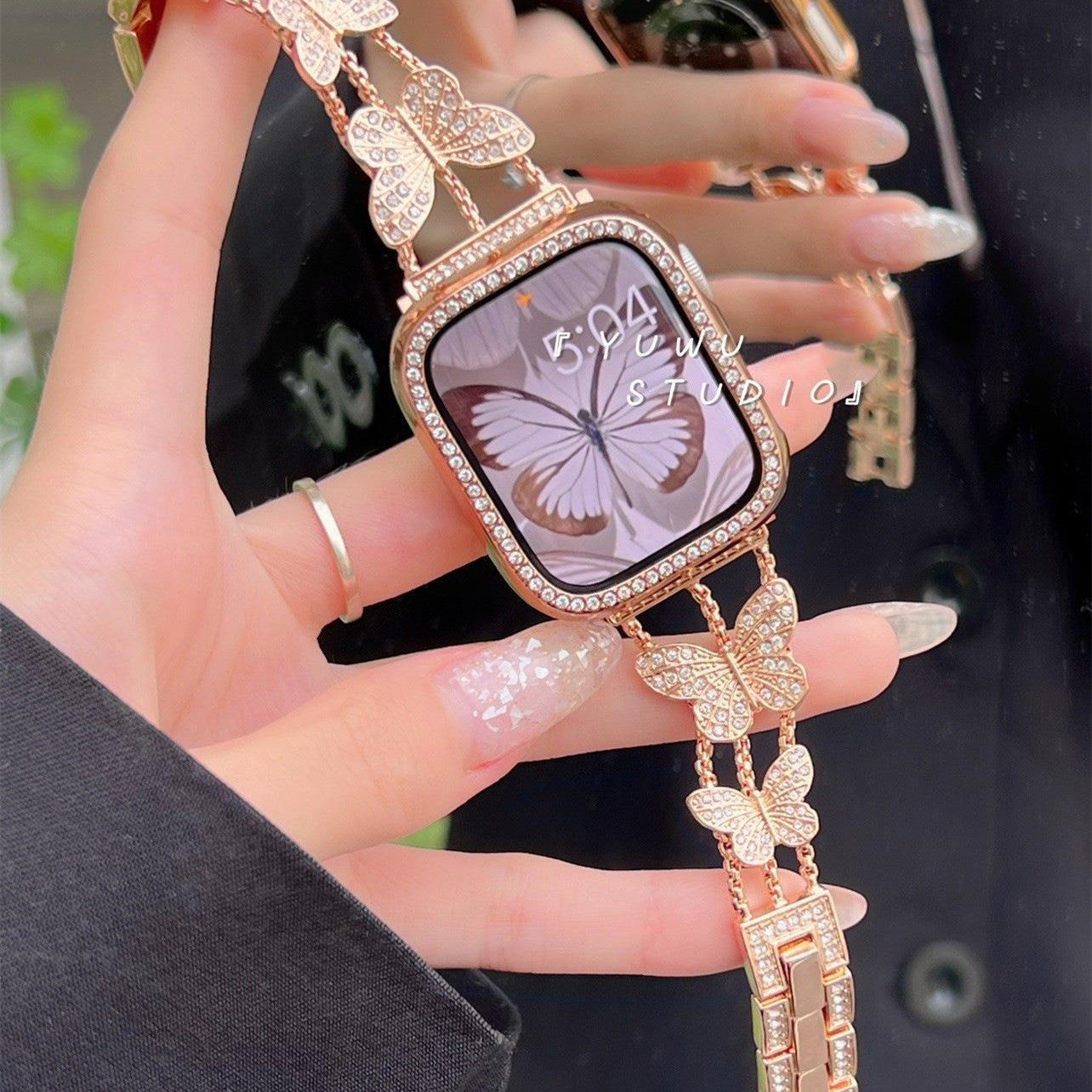 LoofFitU™ Butterfly Bling Diamond Link Bracelet for Apple Watch