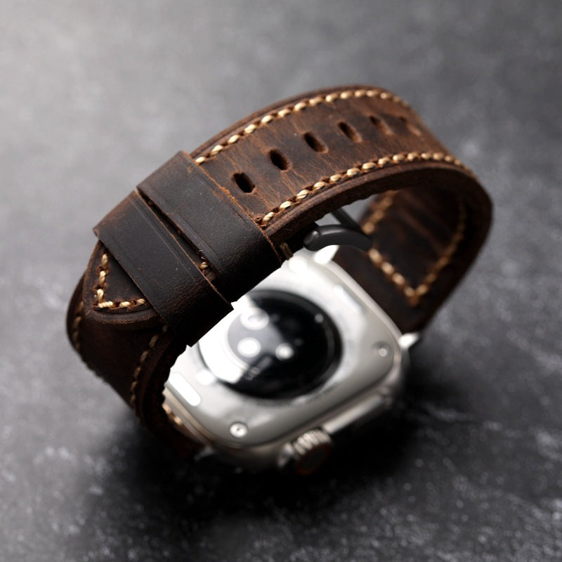 LoofFitU™ Walnut Brown Leather Band For Apple Watch