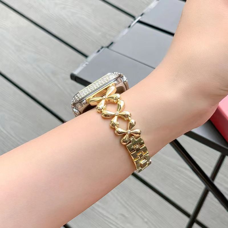 LoofFitU™ Clover light luxury women's high-end Apple watch strap