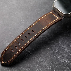 LoofFitU™ Walnut Brown Leather Band For Apple Watch