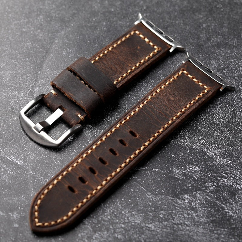 LoofFitU™ Walnut Brown Leather Band For Apple Watch