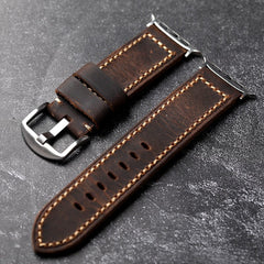 LoofFitU™ Walnut Brown Leather Band For Apple Watch