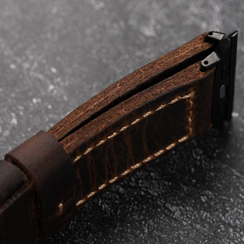 LoofFitU™ Walnut Brown Leather Band For Apple Watch