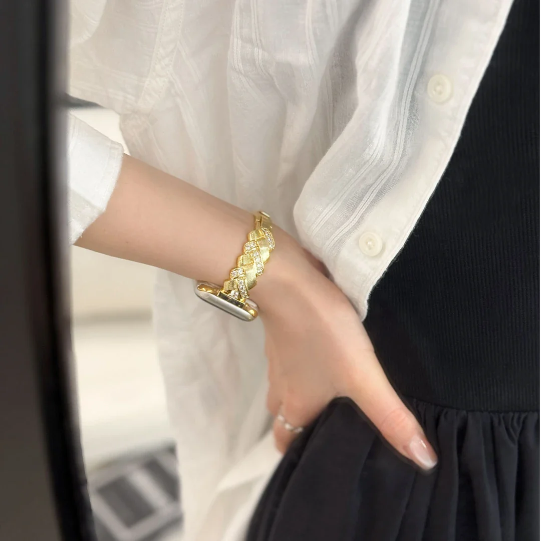 Wheat-stalk design bracelet metal strap