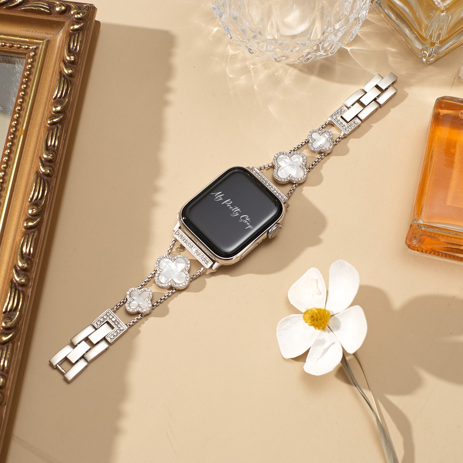 LoofFitU™ Clover Luxe Metal Band – Sparkle with Every Move