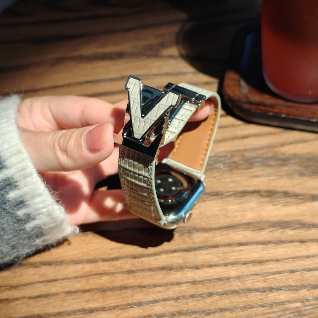 V-Clasp Leather Band