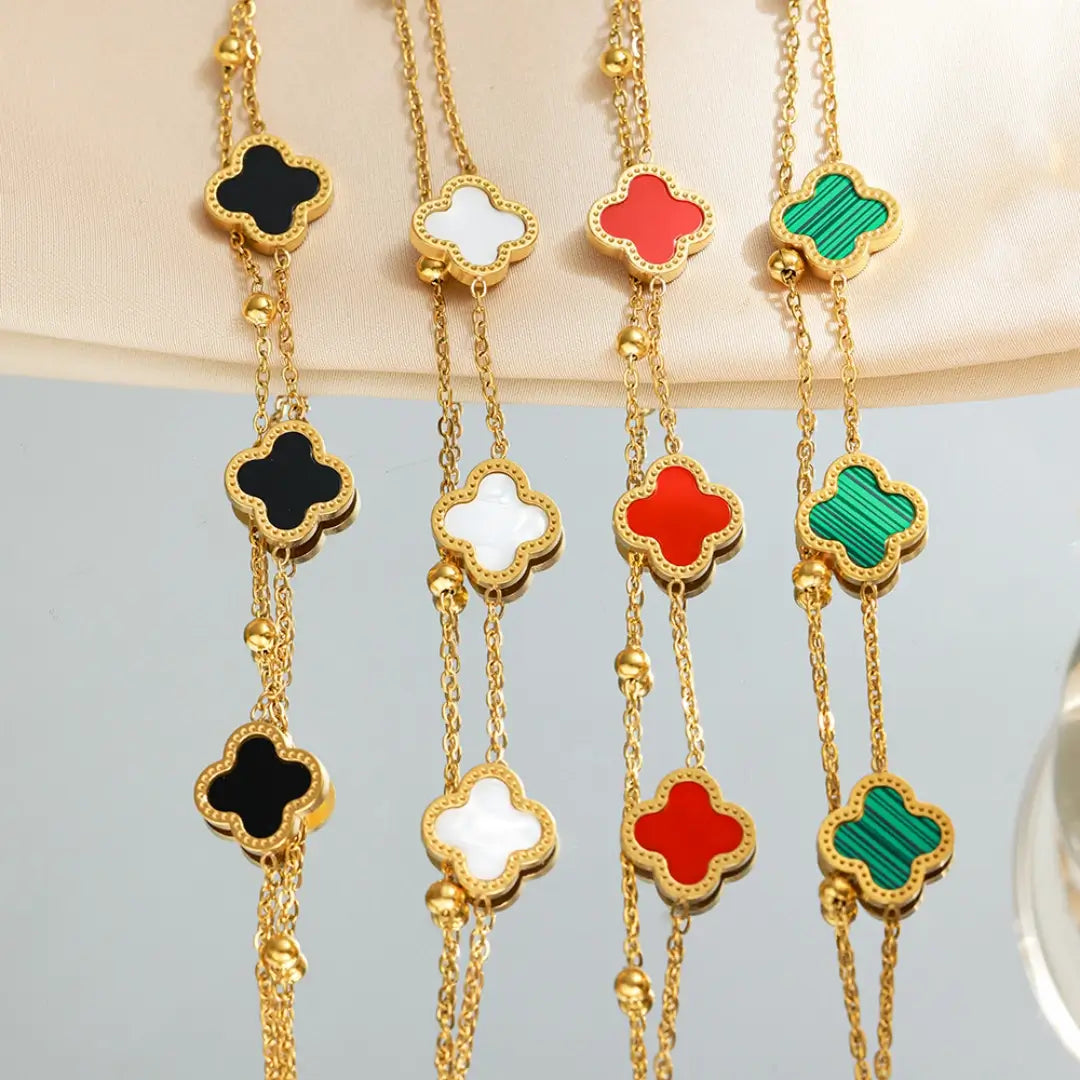 Clover Double Chain Bracelet