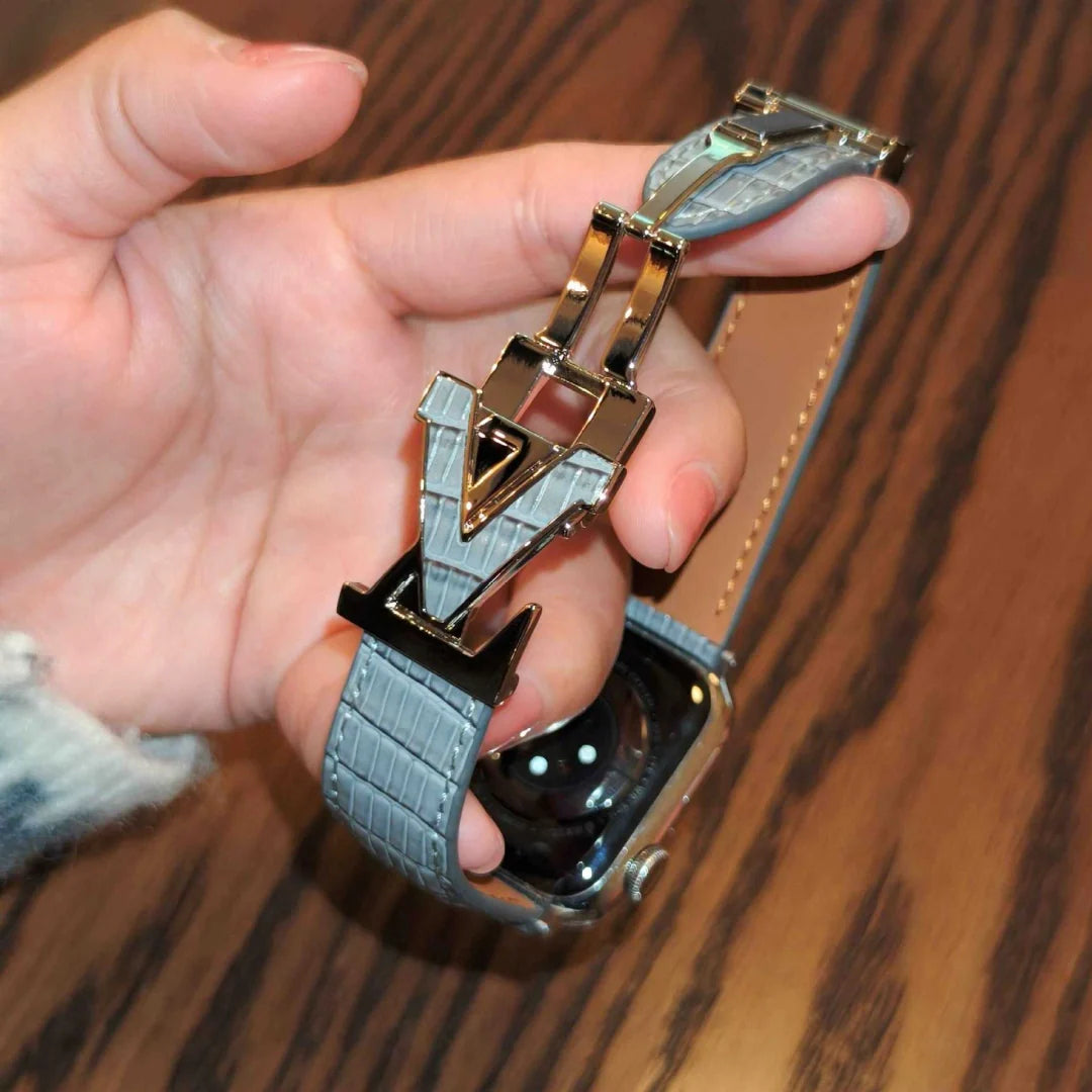 V-Clasp Leather Band