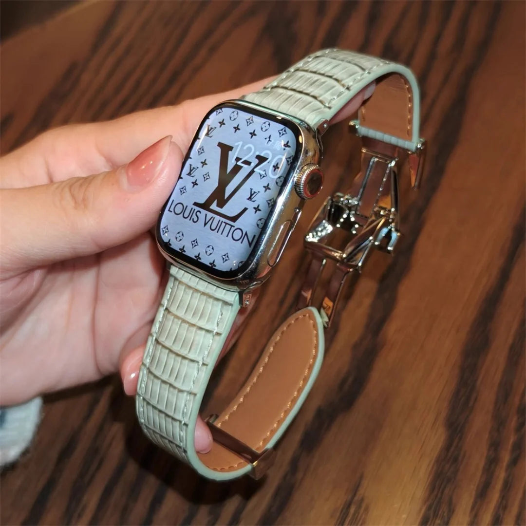 V-Clasp Leather Band