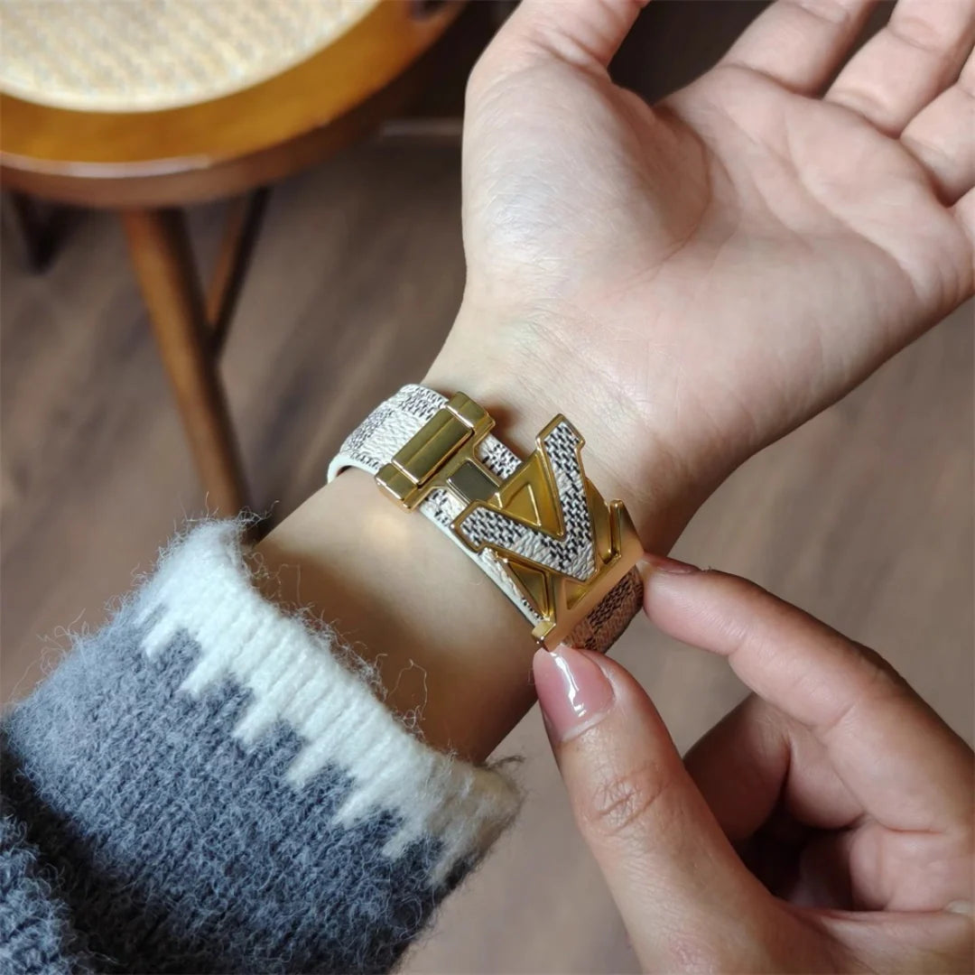 V-Clasp Leather Band