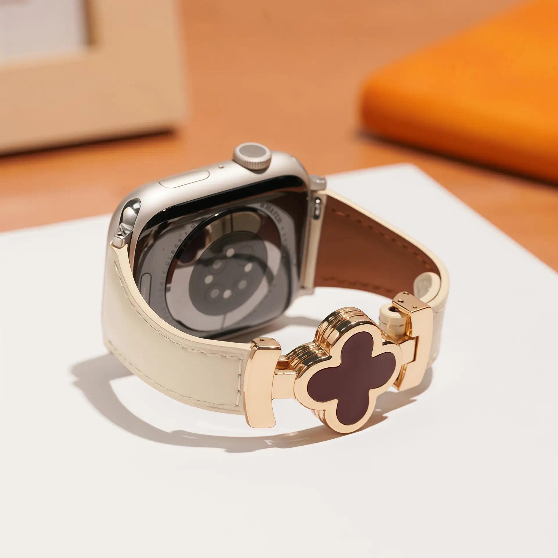 Lucky Flower Leather Strap For Apple Watch