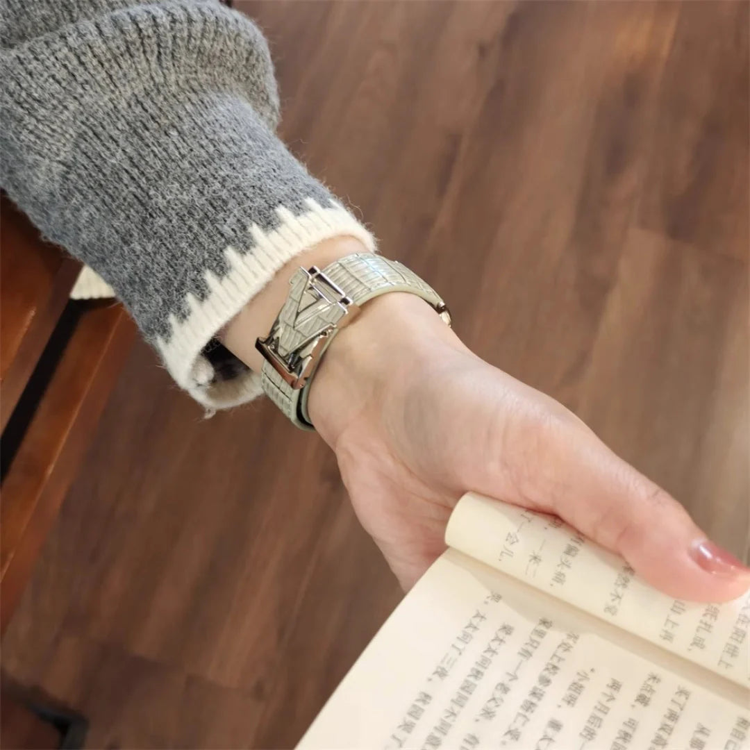 V-Clasp Leather Band