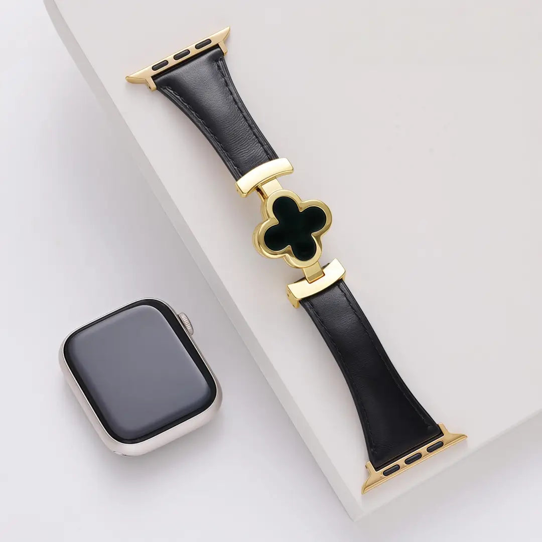 Lucky Flower Leather Strap For Apple Watch