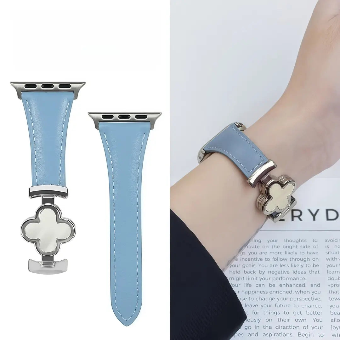 Lucky Flower Leather Strap For Apple Watch
