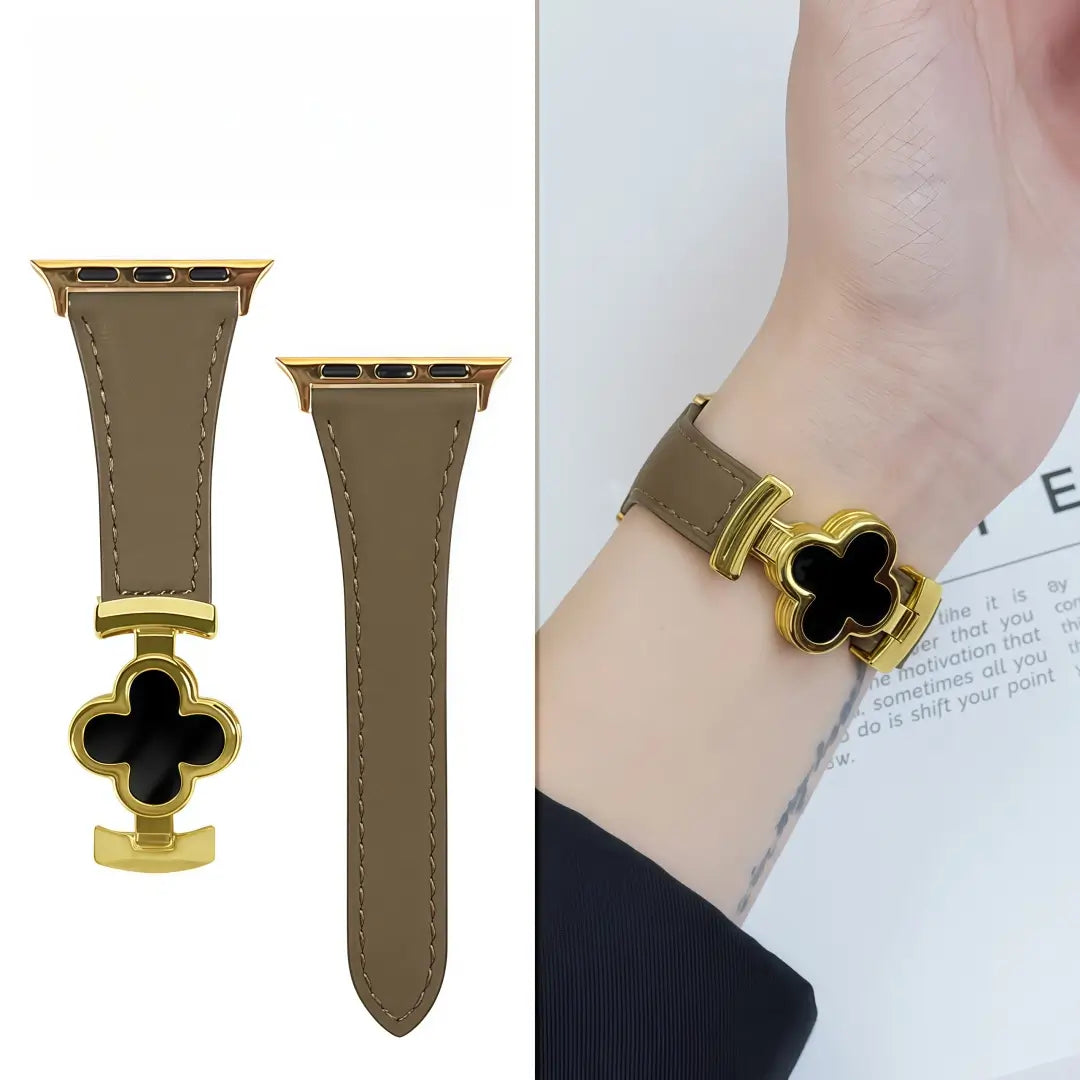 Lucky Flower Leather Strap For Apple Watch