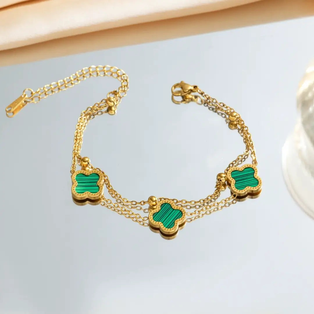 Clover Double Chain Bracelet