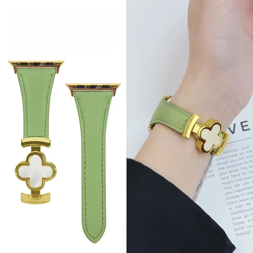 Lucky Flower Leather Strap For Apple Watch