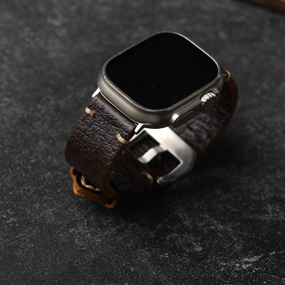 LoofFitU™ Handmade Vintage Leather Strap For Apple Watch