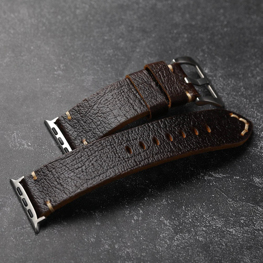 LoofFitU™ Handmade Vintage Leather Strap For Apple Watch