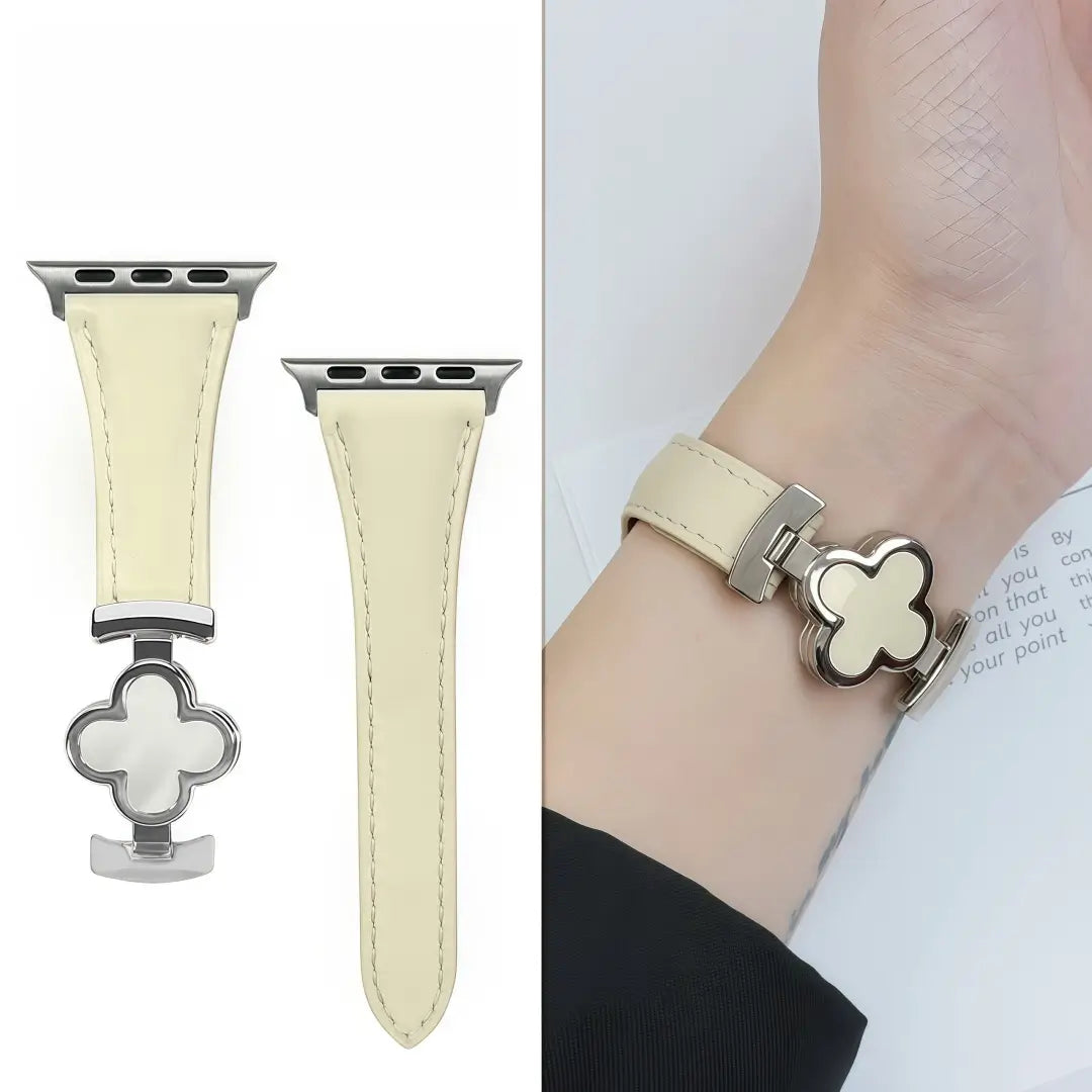 Lucky Flower Leather Strap For Apple Watch