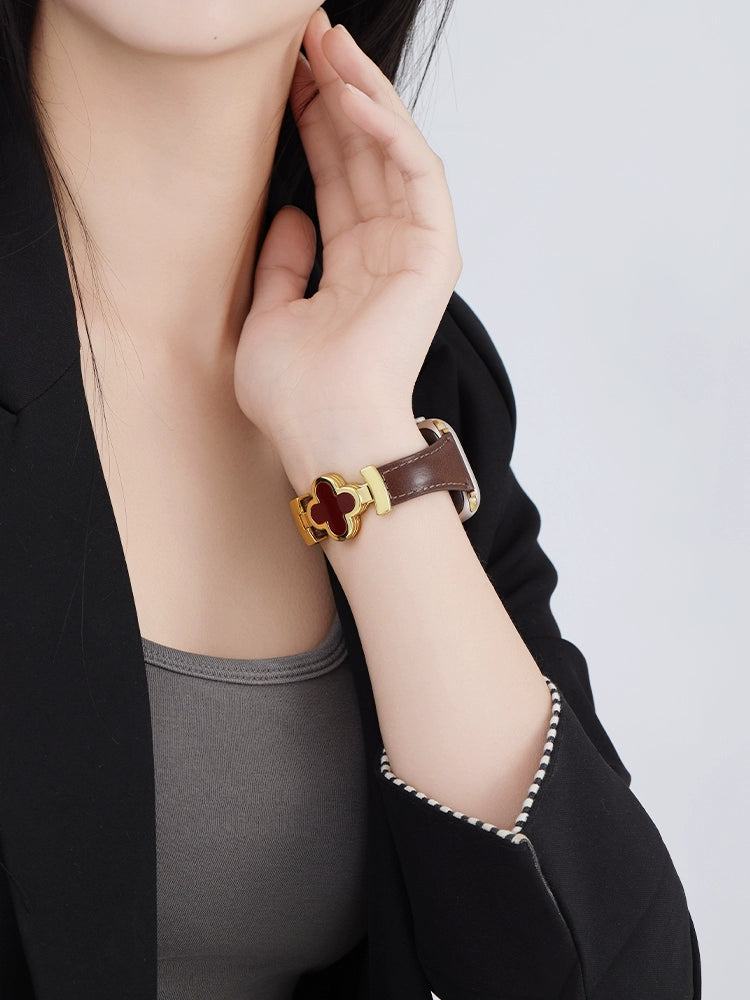 LoofFitU™  Luxury Clover Leather Strap