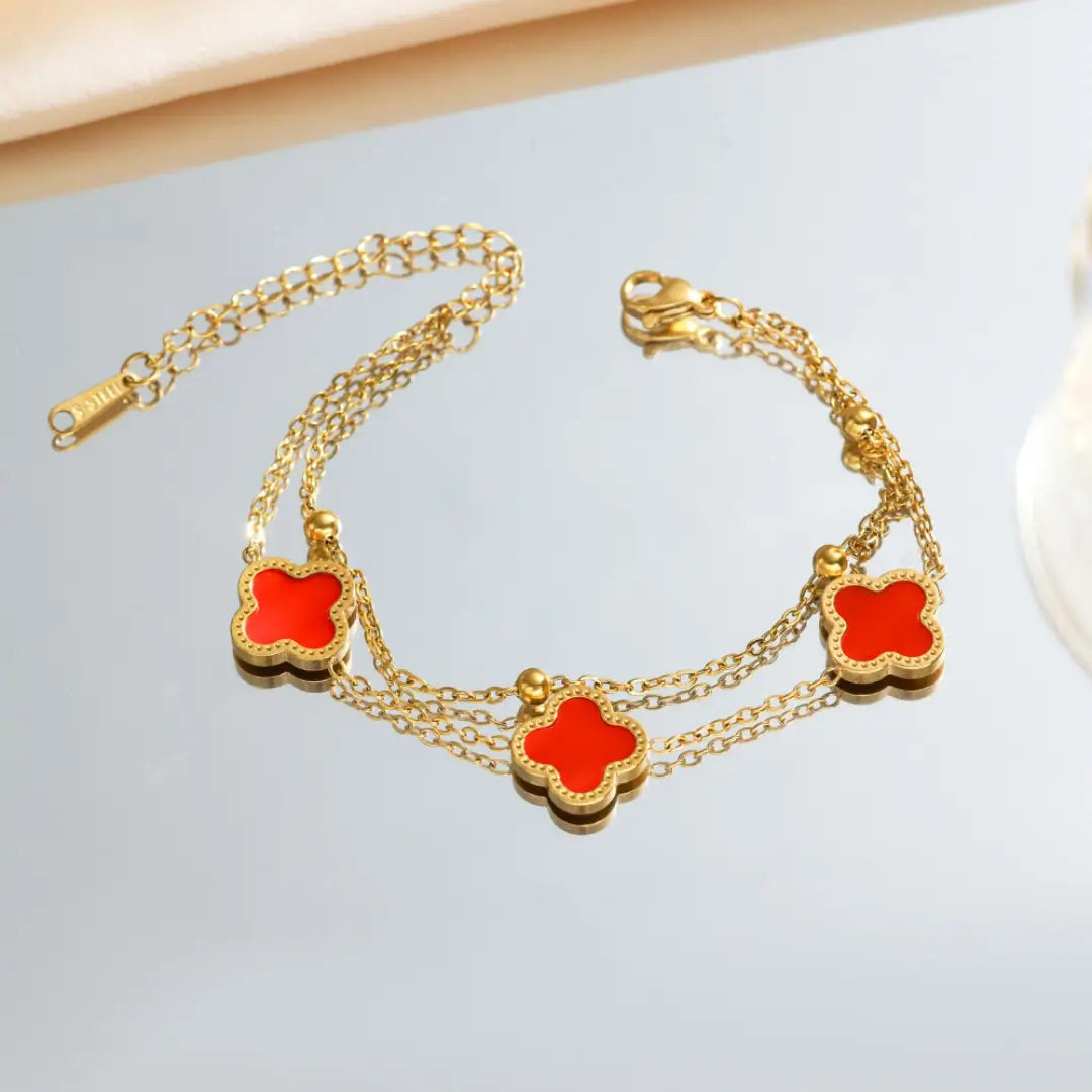 Clover Double Chain Bracelet