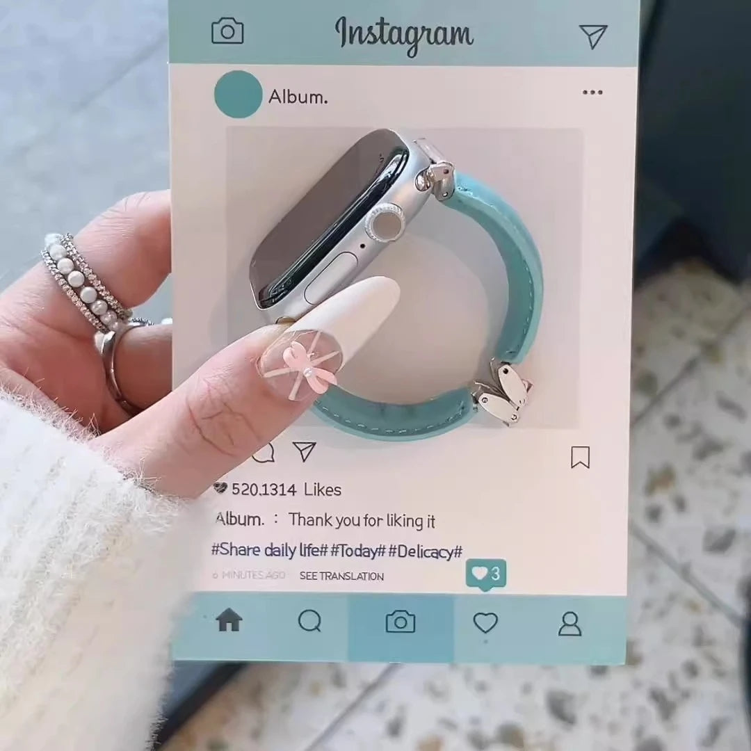 LoofFitU™ Luxe Leather-Metal Strap for Apple Watch – Elegant. Durable. Unique.