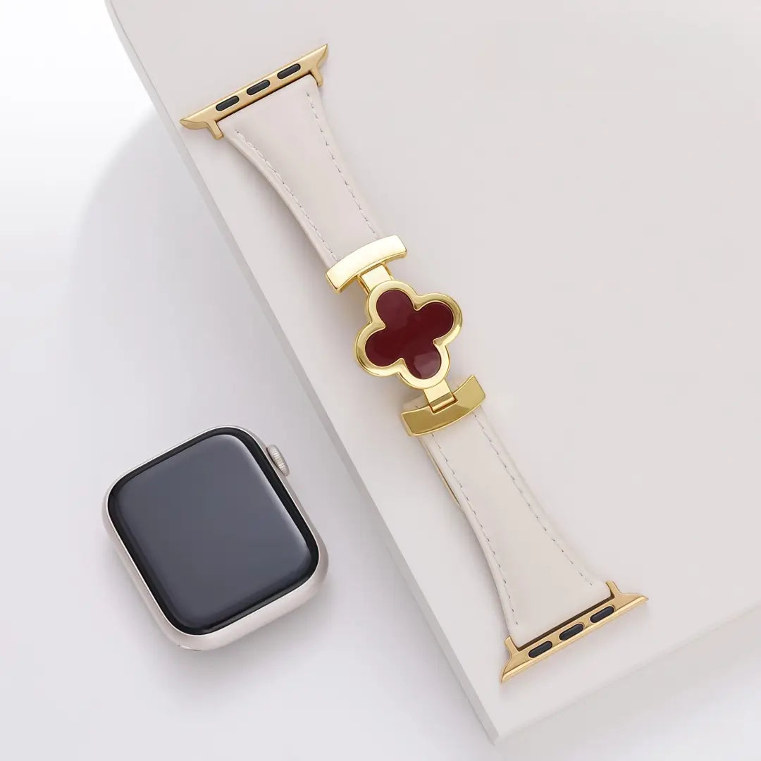 Lucky Flower Leather Strap For Apple Watch