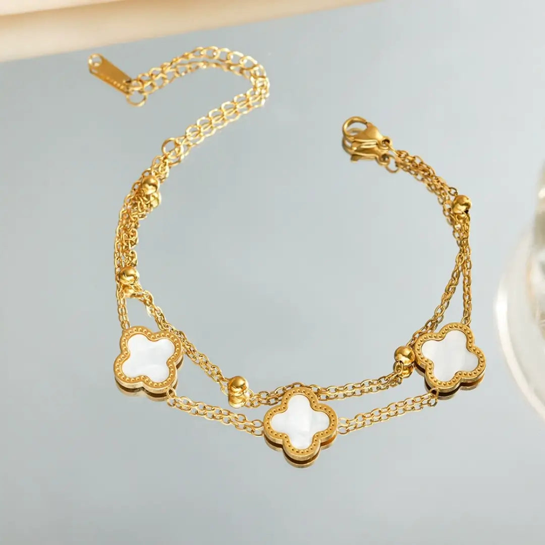 Clover Double Chain Bracelet