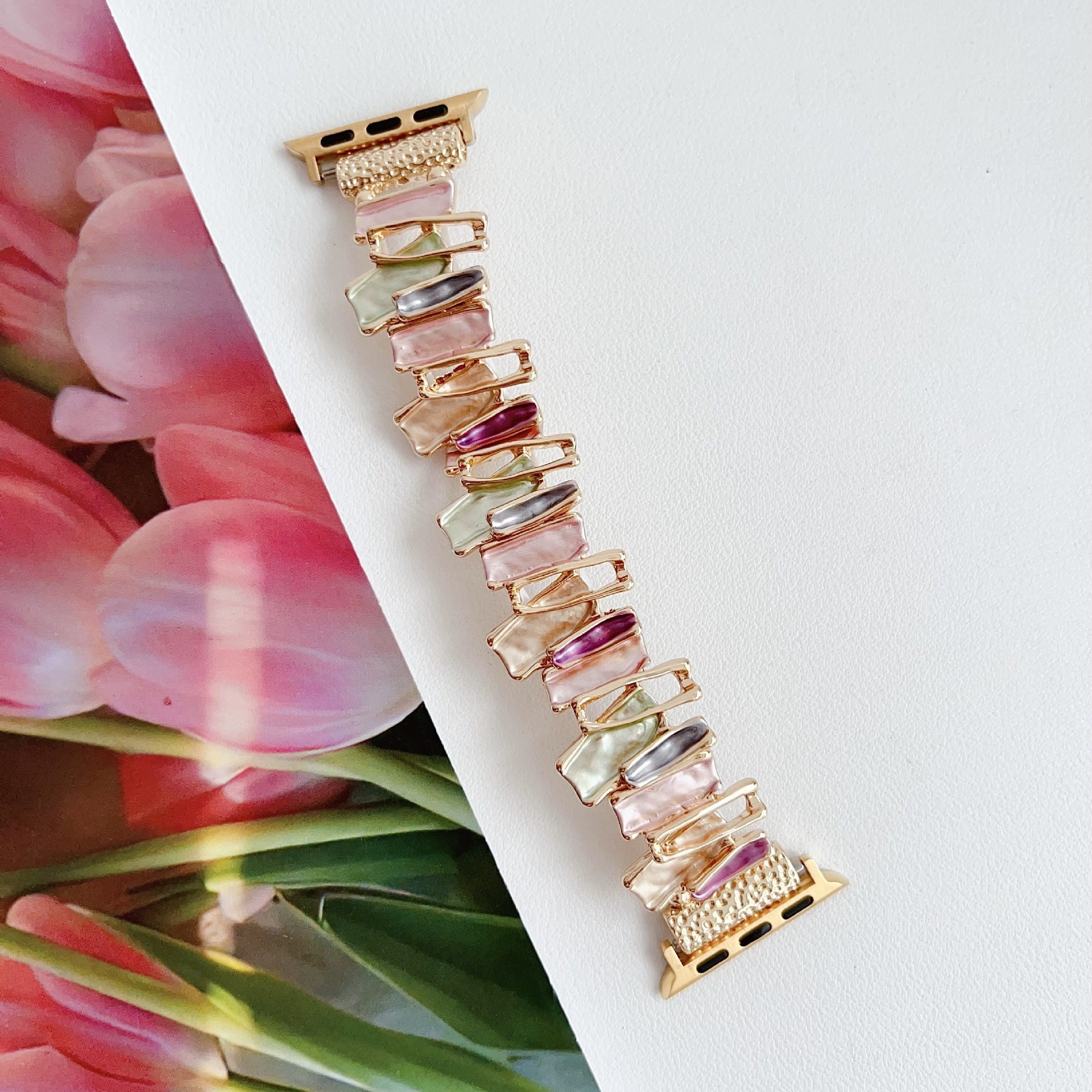 Colorful enamel elastic strap