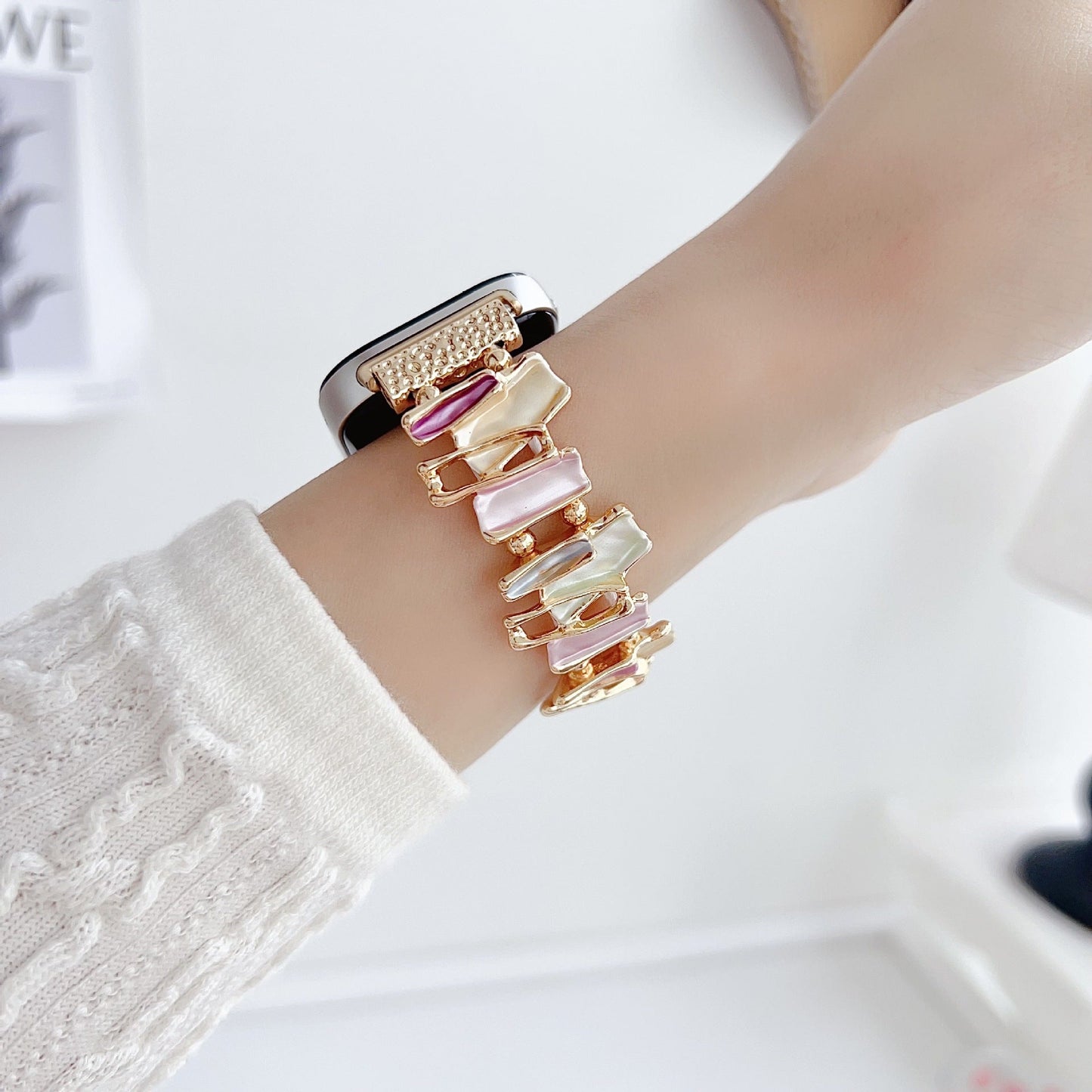 Colorful enamel elastic strap
