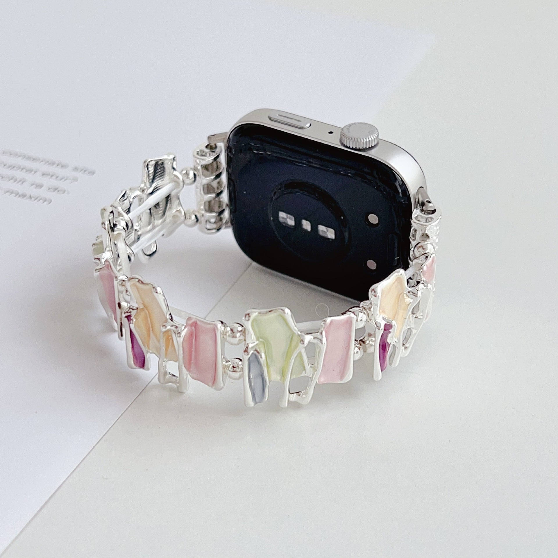 Colorful enamel elastic strap