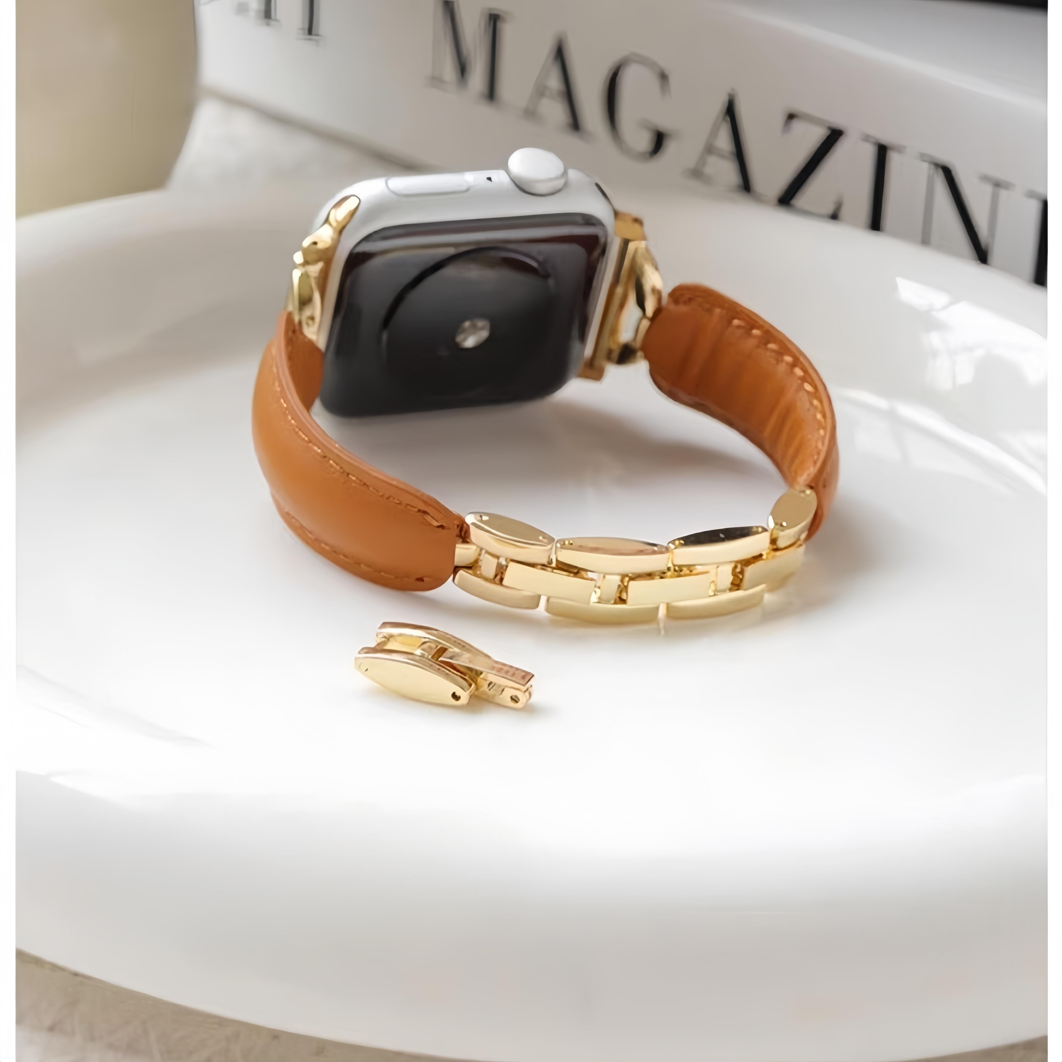 LoofFitU™ Luxe Leather-Metal Strap for Apple Watch – Elegant. Durable. Unique.