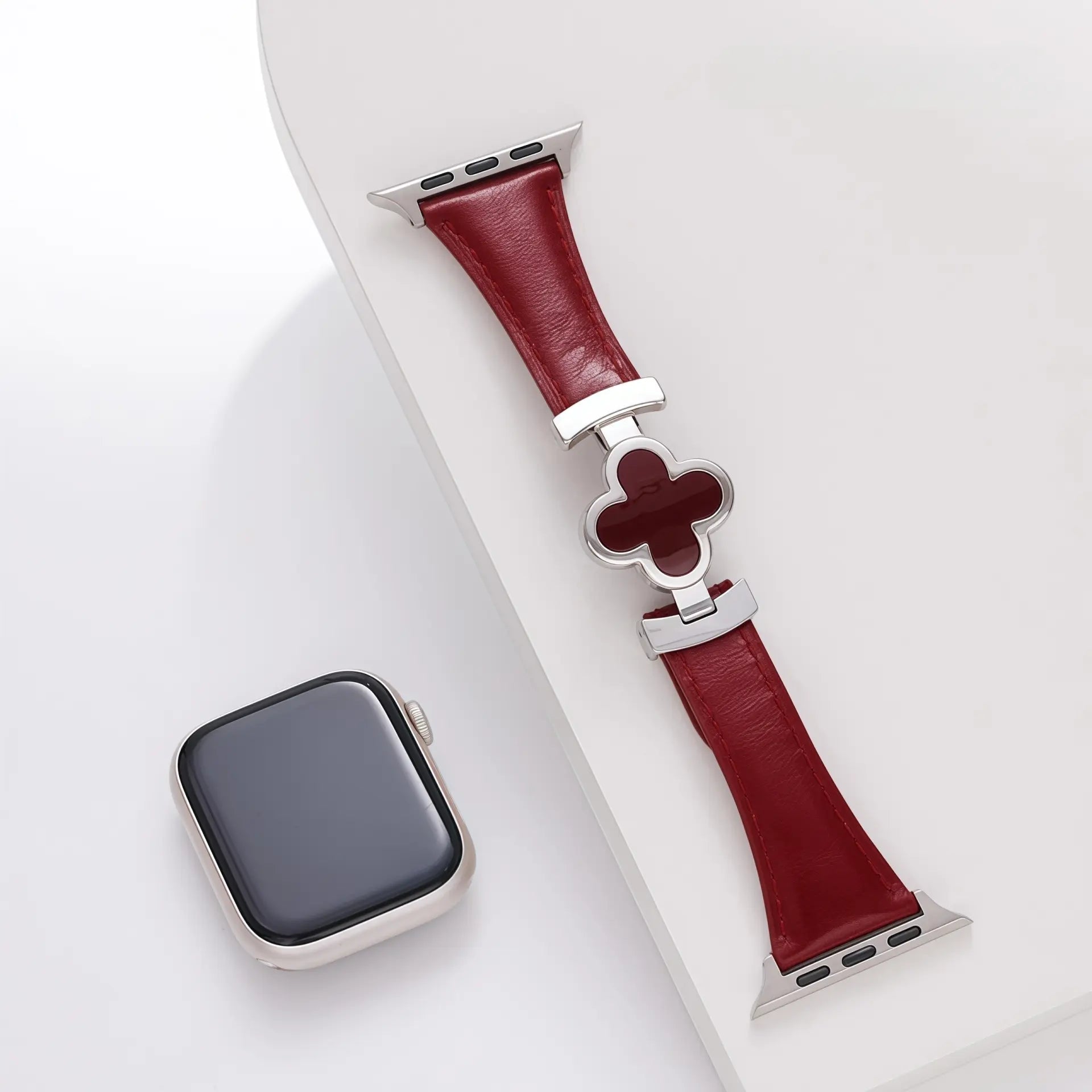Lucky Flower Leather Strap For Apple Watch