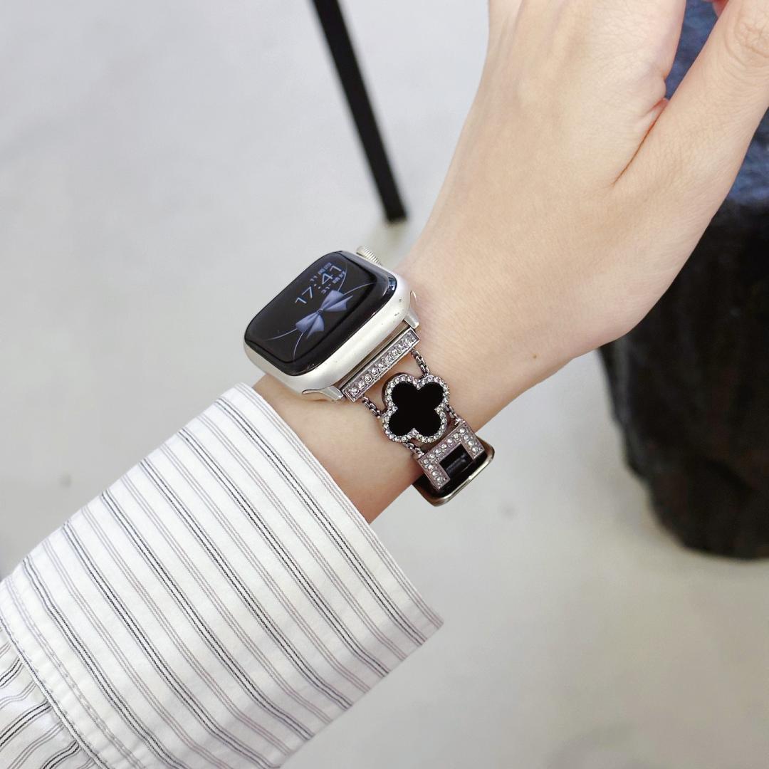 LoofFitU™ Diamond Clover Alligator Leather Strap – Shine Bright with Luxury and Style